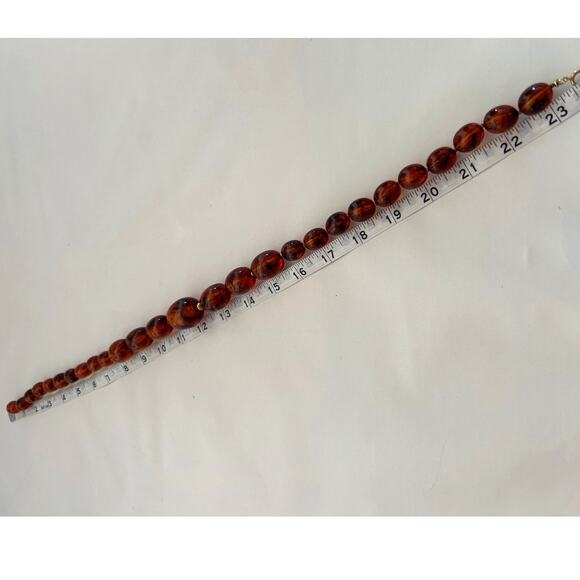 Stunning Vintage Art Deco Faux Baltic Amber Graduate Beaded Necklace - Picture 4 of 4